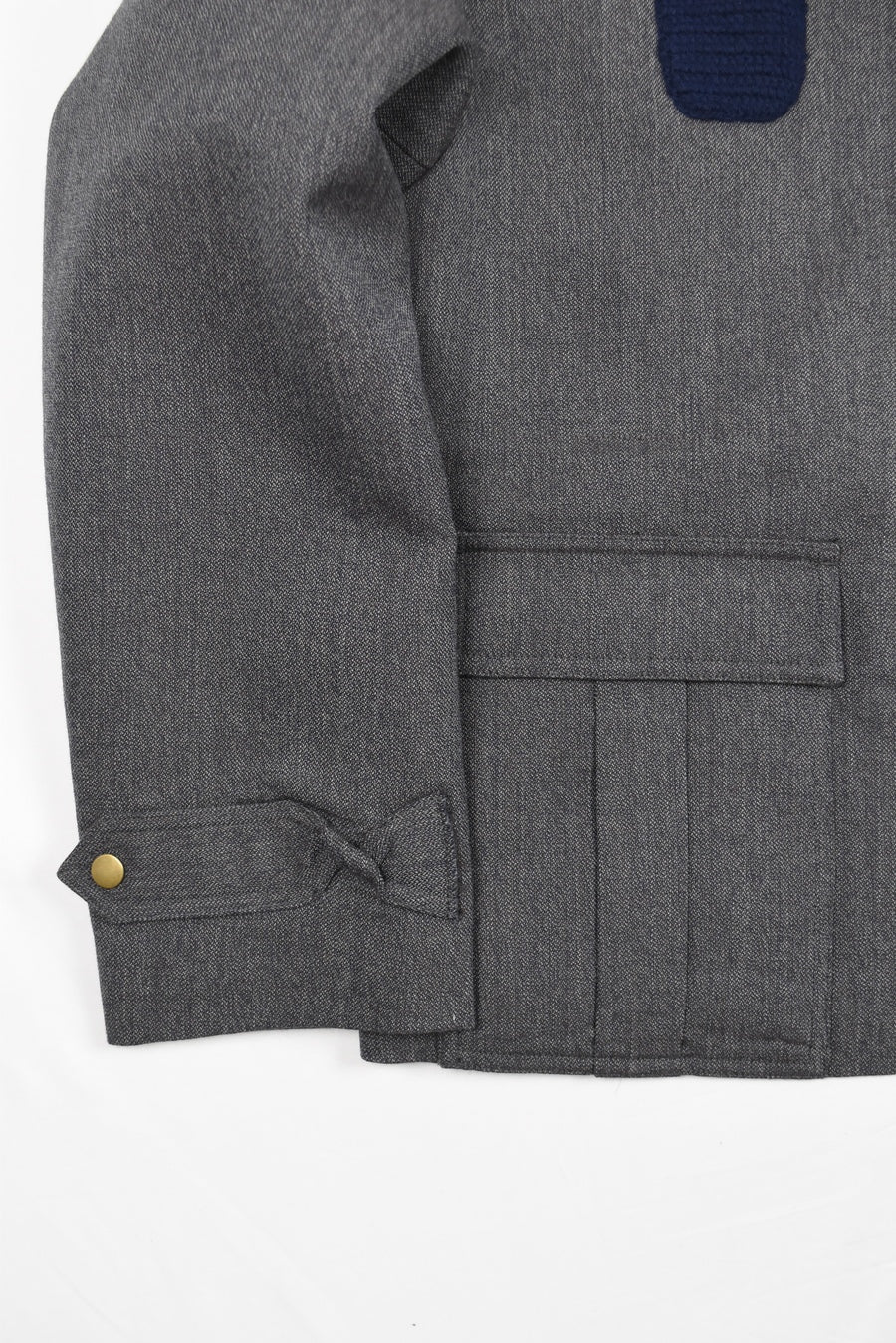 GREY PATCHWORK WOOL COAT