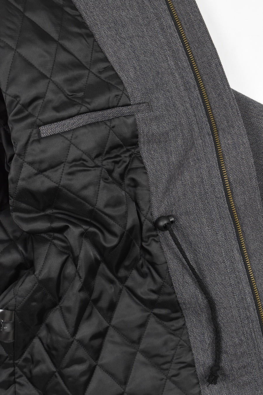 GREY PATCHWORK WOOL COAT