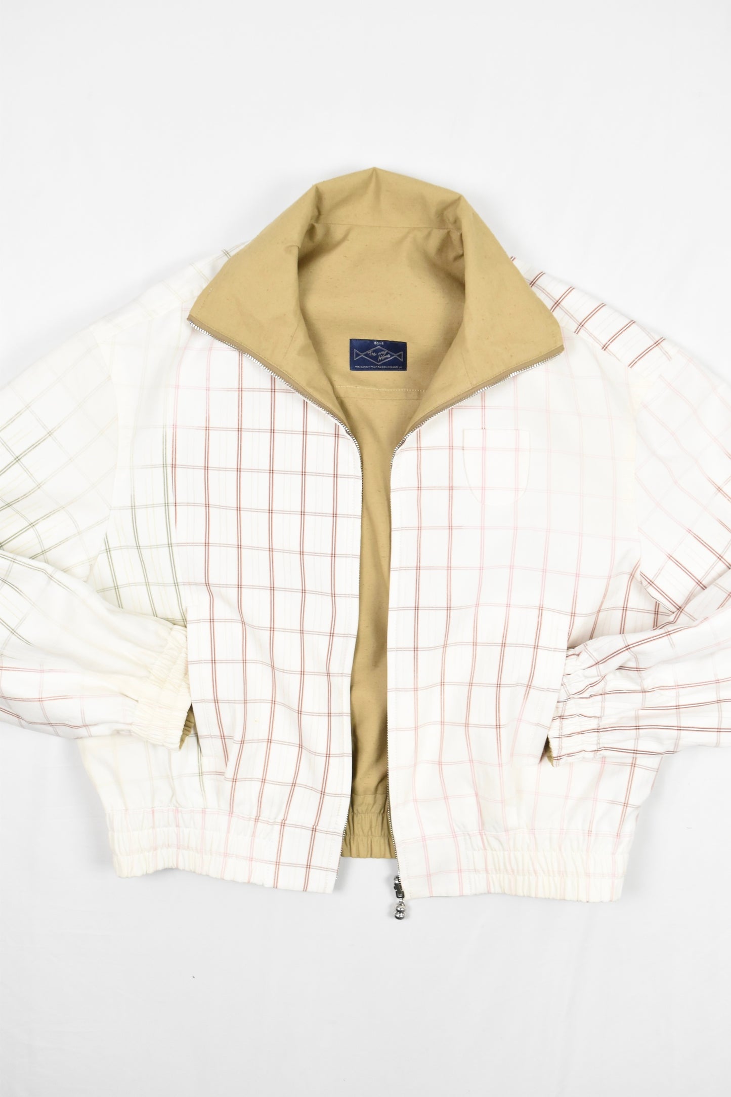 KHAKI COLLAR REVERSIBLE PLAID COAT