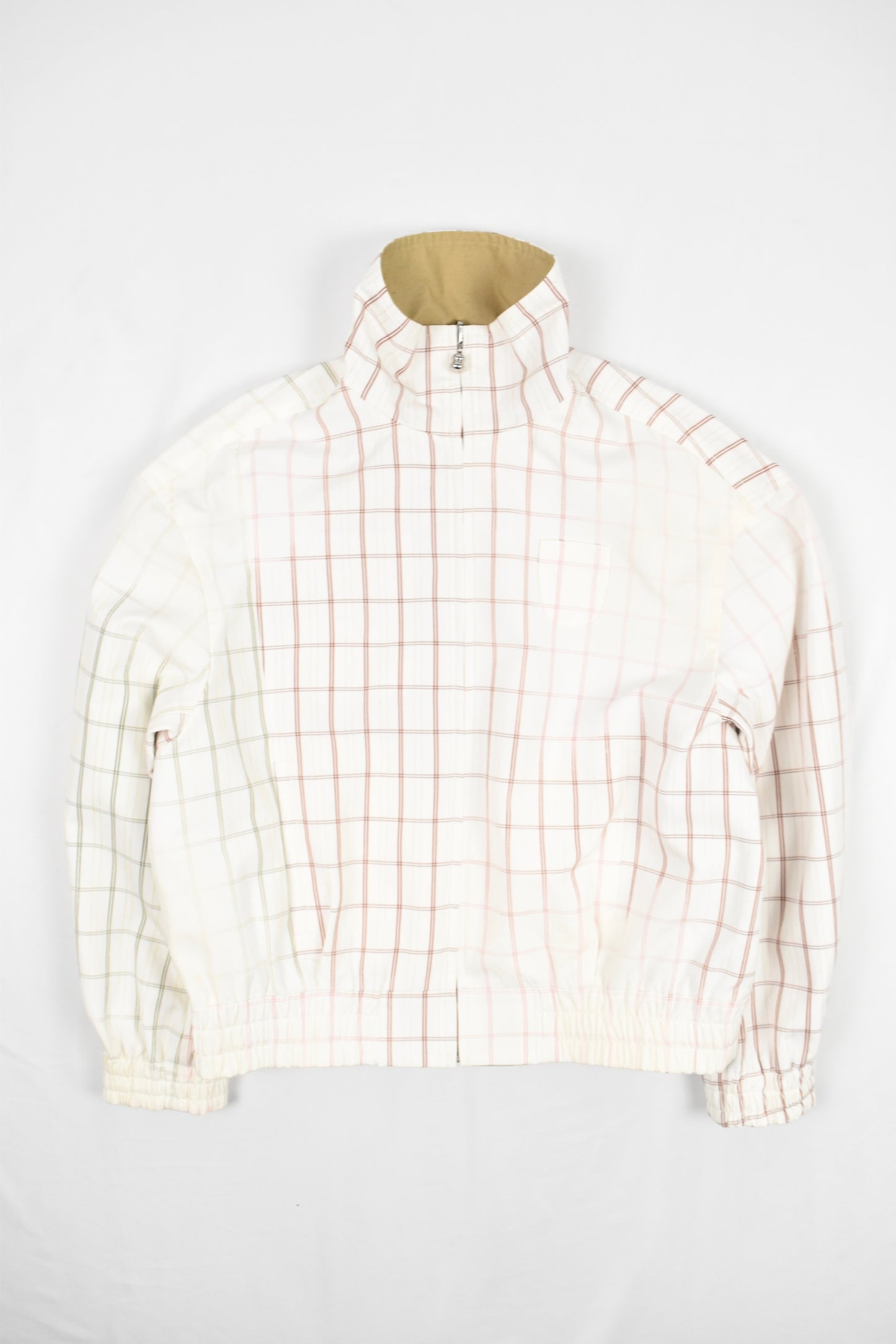 KHAKI COLLAR REVERSIBLE PLAID COAT