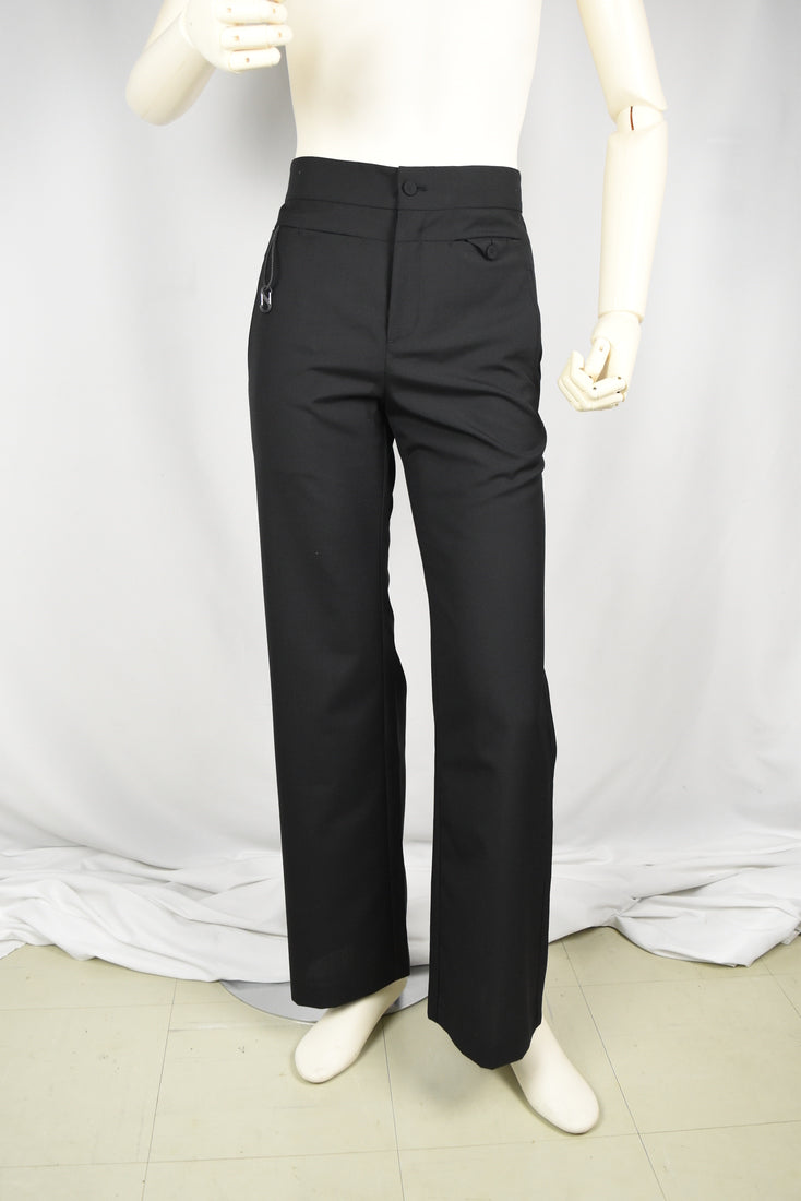 Black Multi-pocket Tailored Pants