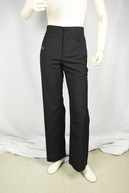 Black Multi-pocket Tailored Pants