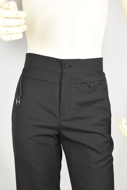 Black Multi-pocket Tailored Pants