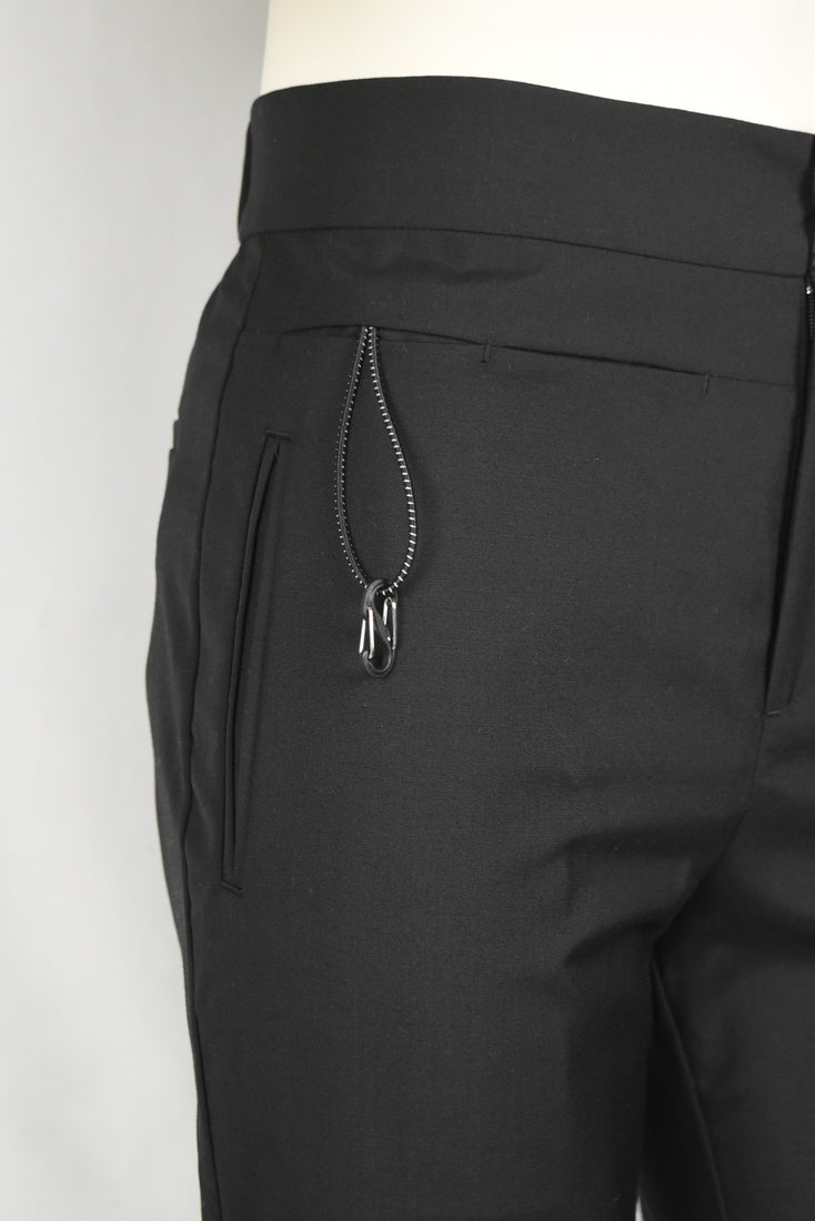Black Multi-pocket Tailored Pants