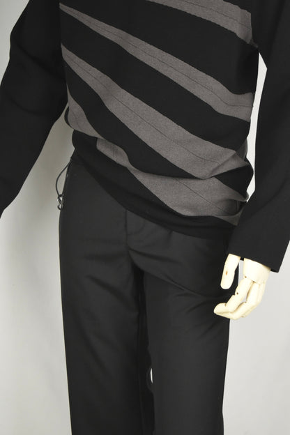 Black Multi-pocket Tailored Pants