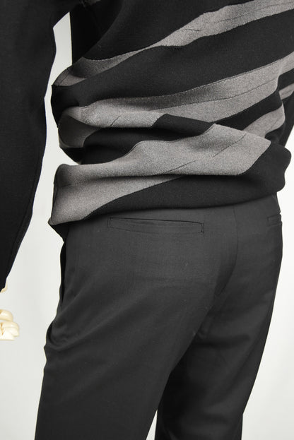 Black Multi-pocket Tailored Pants