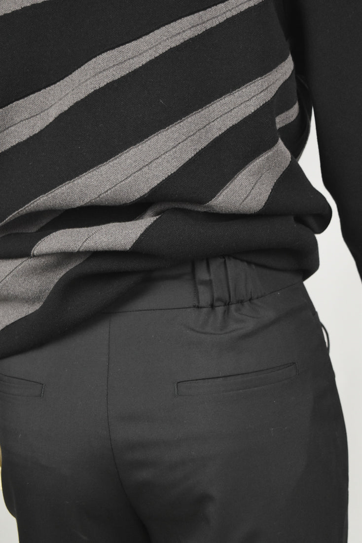 Black Multi-pocket Tailored Pants