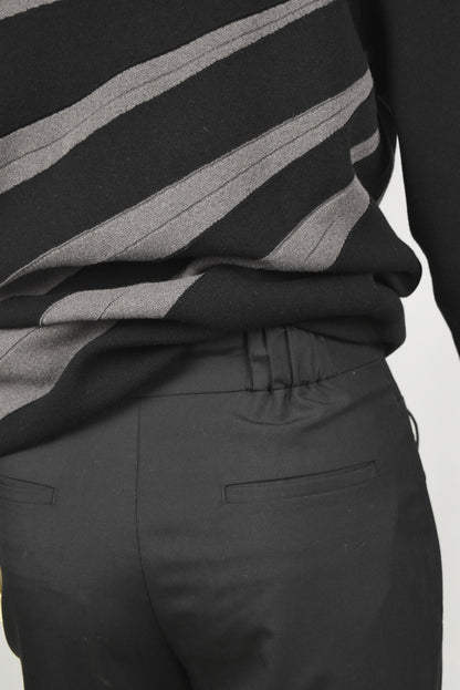 Black Multi-pocket Tailored Pants