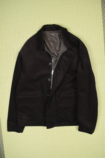 Reversible Waxed Cotton/Corduroy Blouson