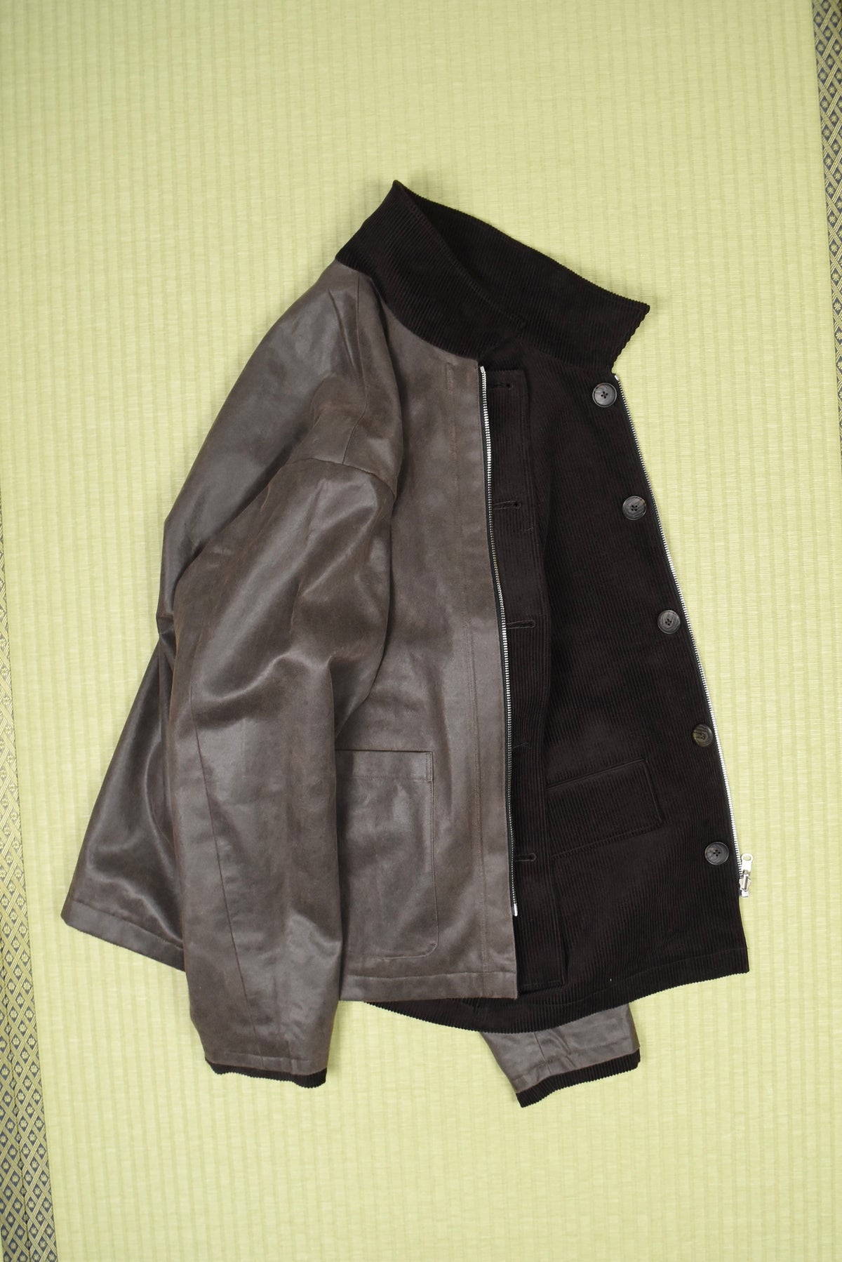 Reversible Waxed Cotton/Corduroy Blouson