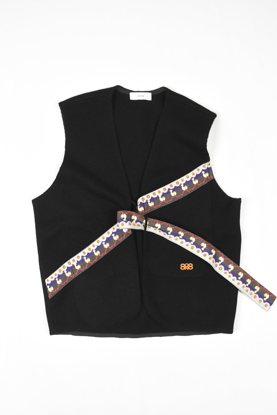Black Jacquard Knit Vest