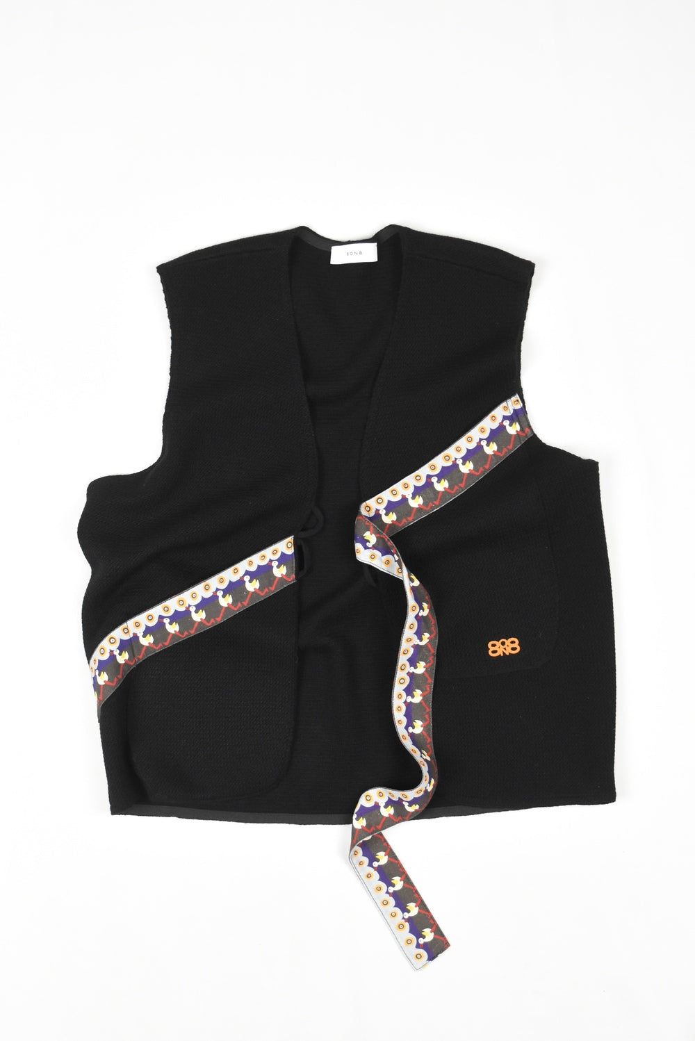 Black Jacquard Knit Vest