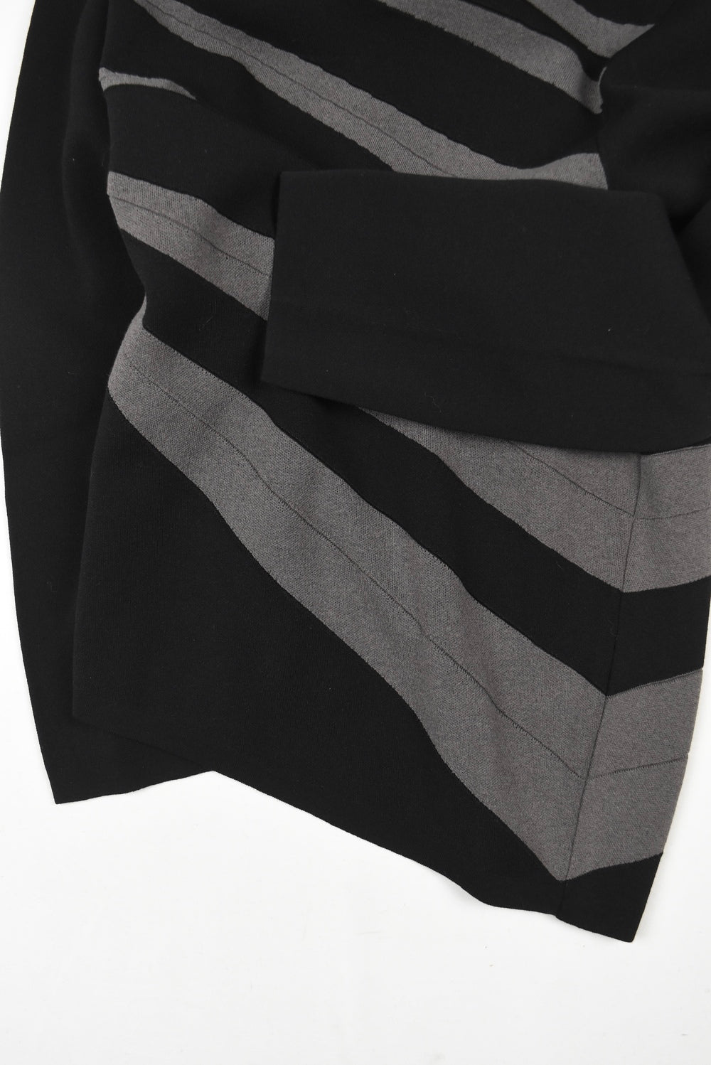 Black Pleated Knit Polo