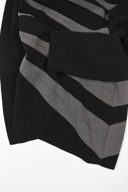 Black Pleated Knit Polo