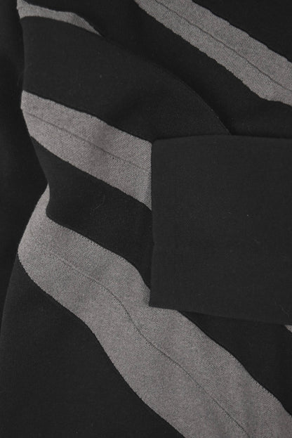 Black Pleated Knit Polo