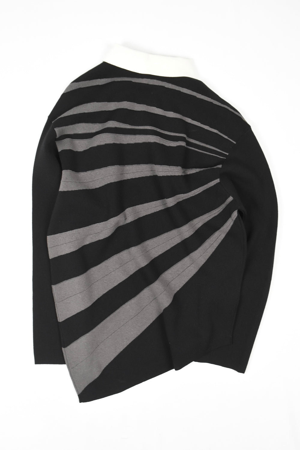 Black Pleated Knit Polo