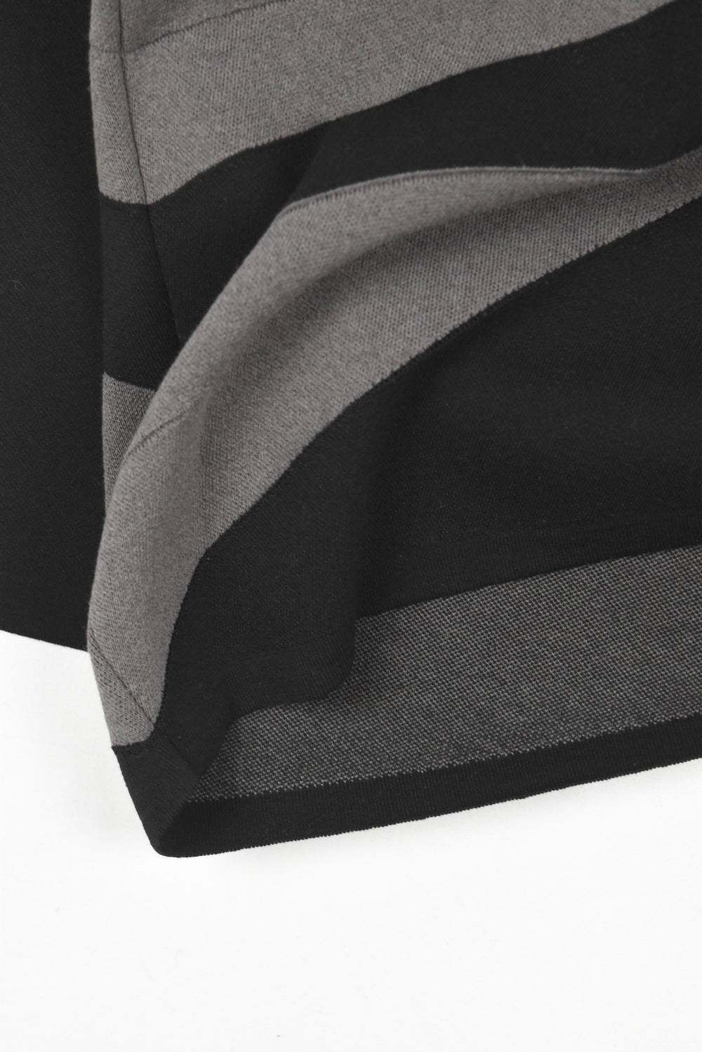 Black Pleated Knit Polo