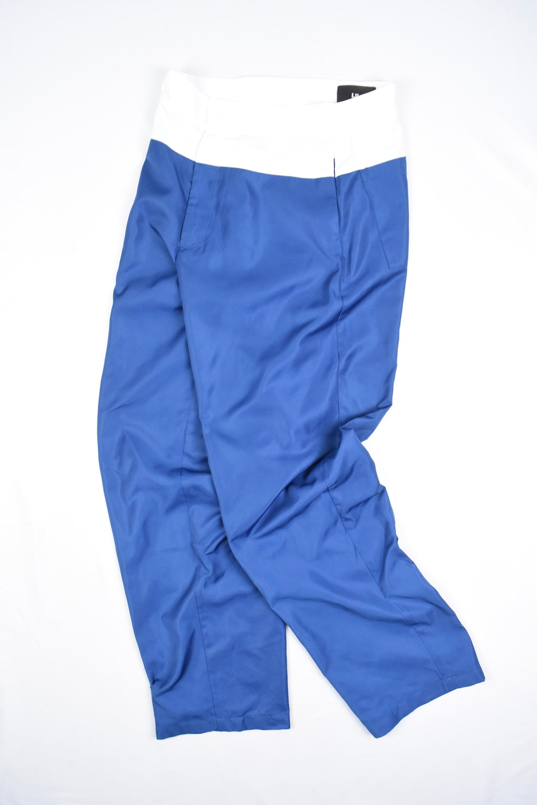 CONTRAST WAIST WIDE TROUSERS