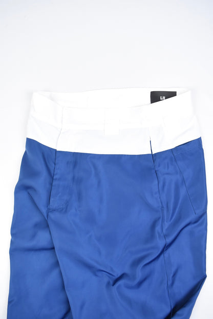CONTRAST WAIST WIDE TROUSERS