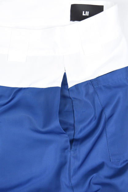CONTRAST WAIST WIDE TROUSERS