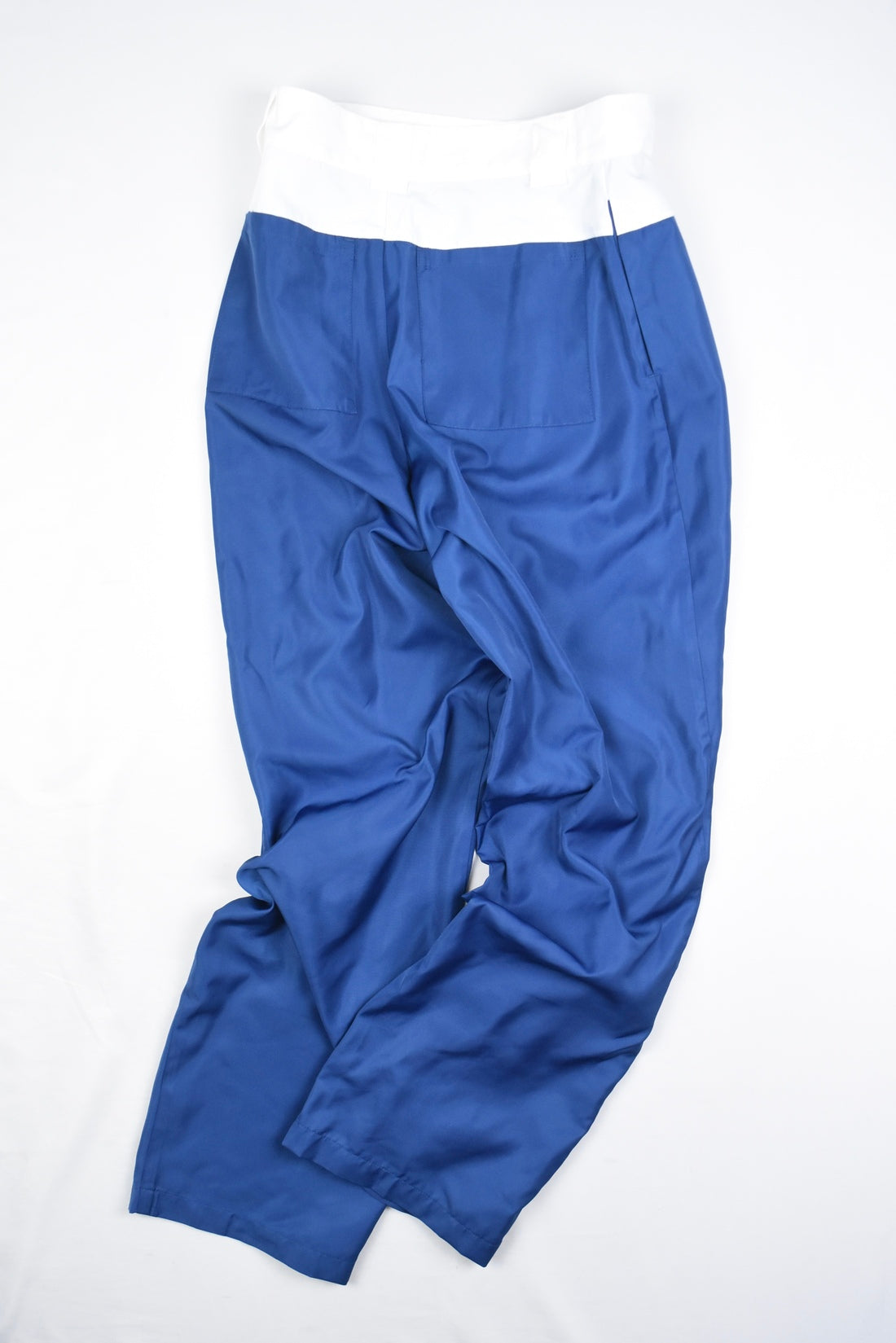 CONTRAST WAIST WIDE TROUSERS