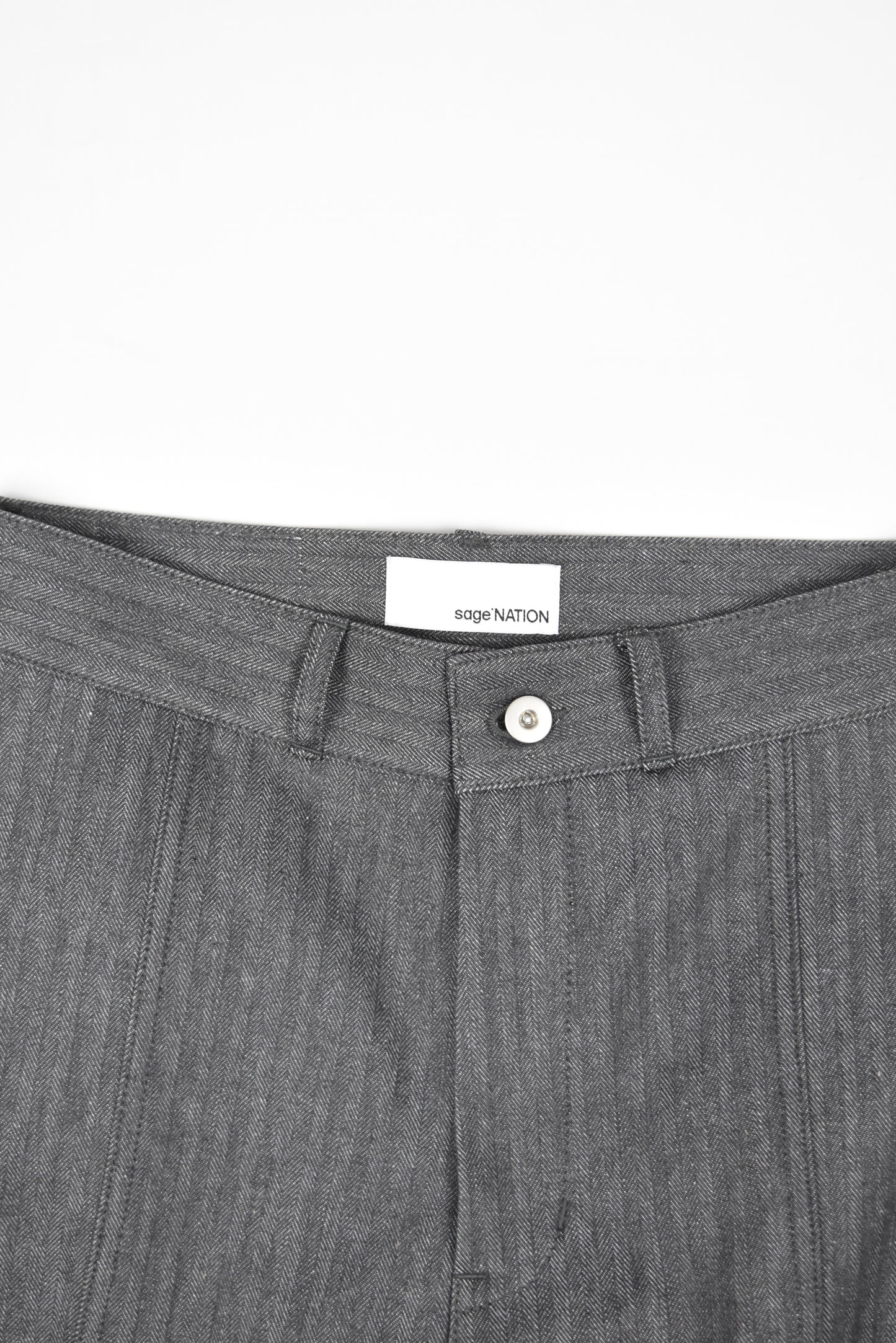 WELT TROUSER DENIM HERRINGBONE [DARK GREY]