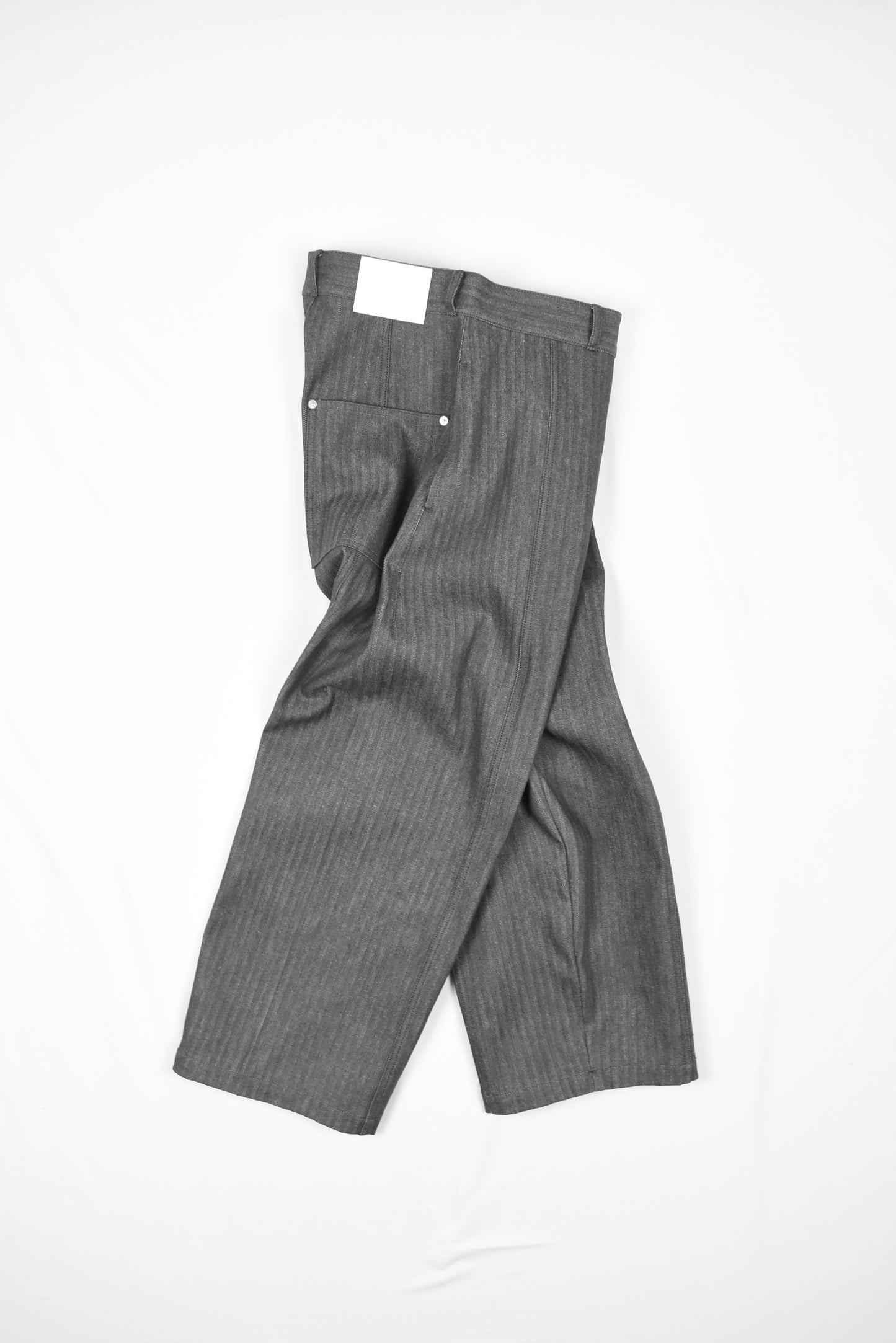 WELT TROUSER DENIM HERRINGBONE [DARK GREY]