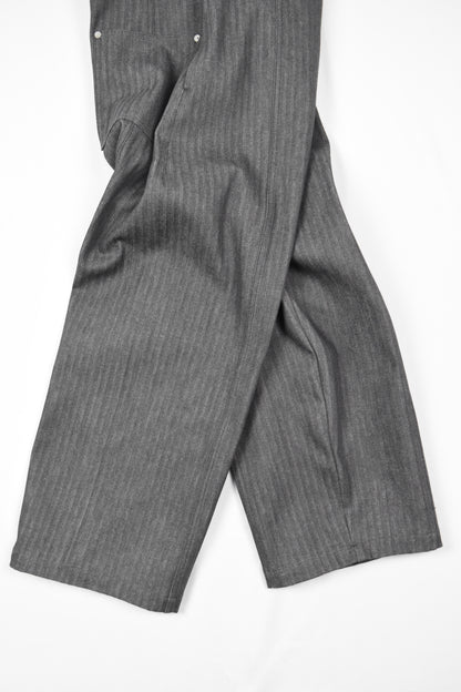 WELT TROUSER DENIM HERRINGBONE [DARK GREY]