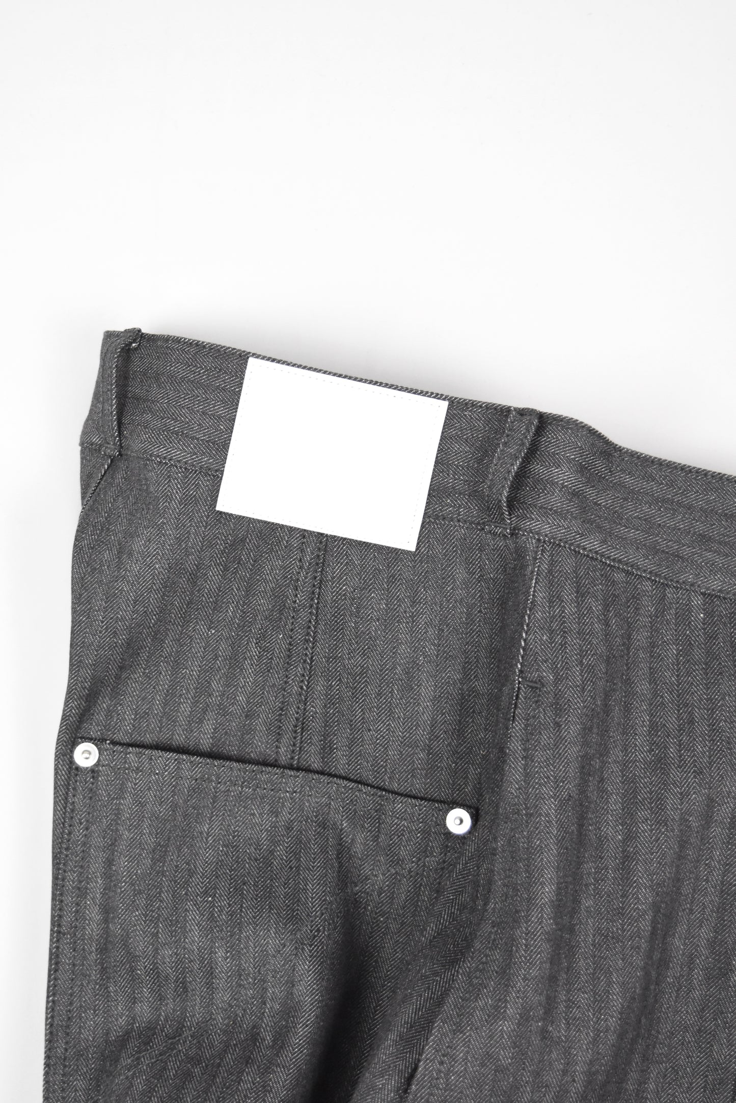 WELT TROUSER DENIM HERRINGBONE [DARK GREY]