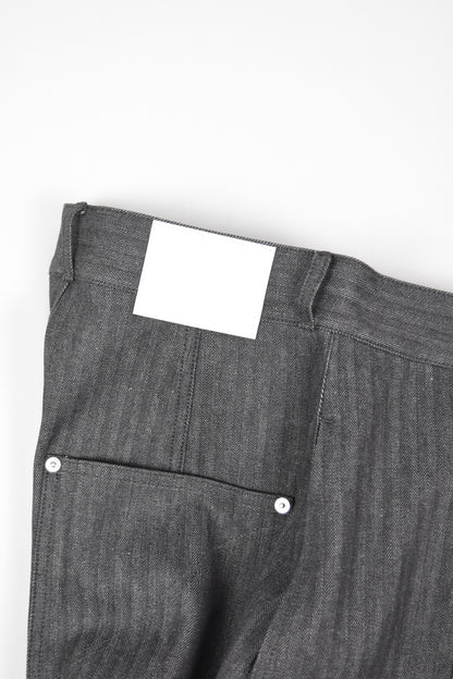 WELT TROUSER DENIM HERRINGBONE [DARK GREY]