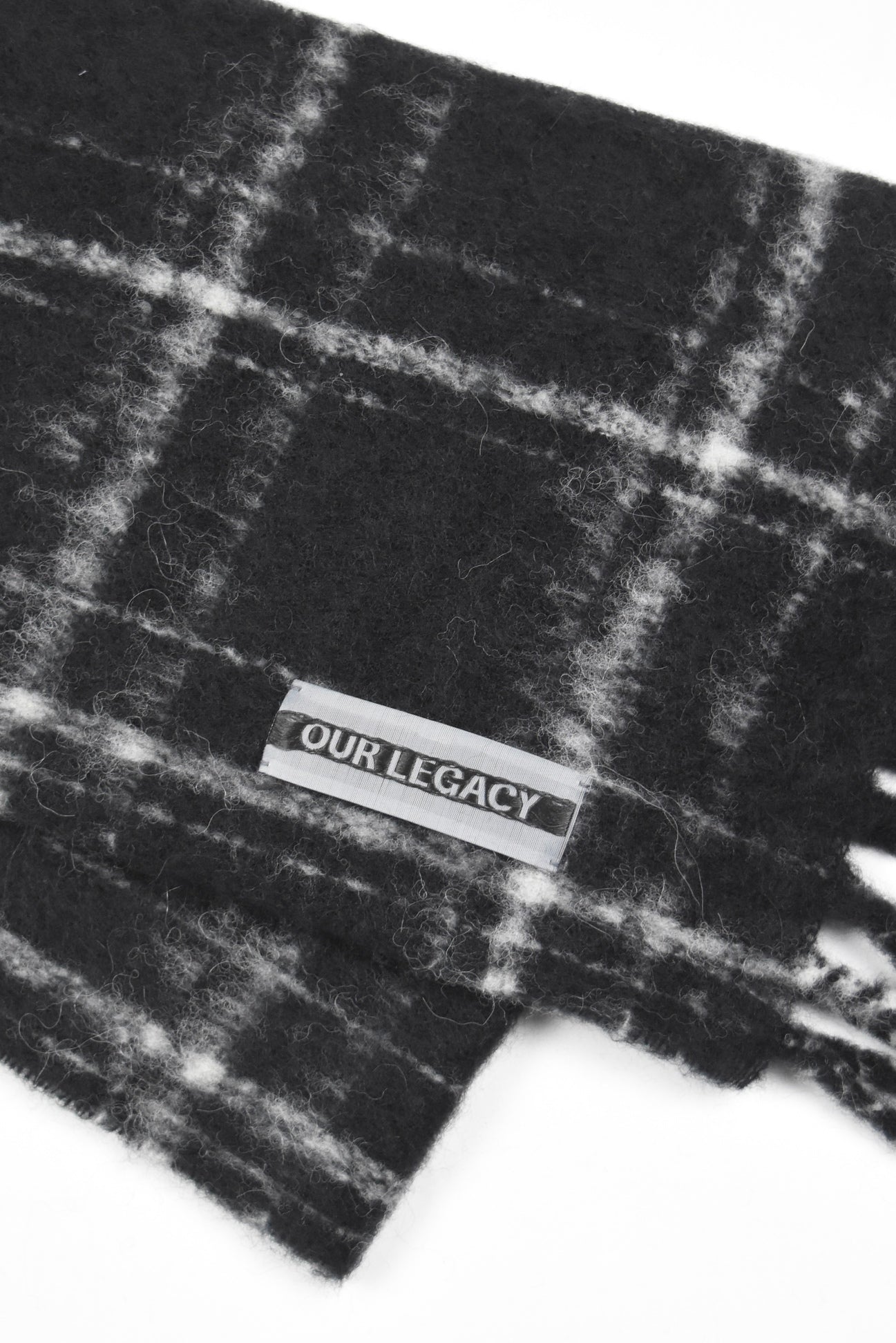 ESTATE SACARF [Black Fuzzy Alpaca Check]