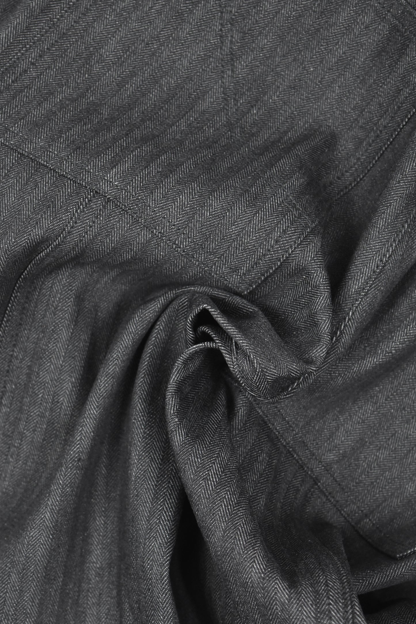 WELT TROUSER DENIM HERRINGBONE [DARK GREY]