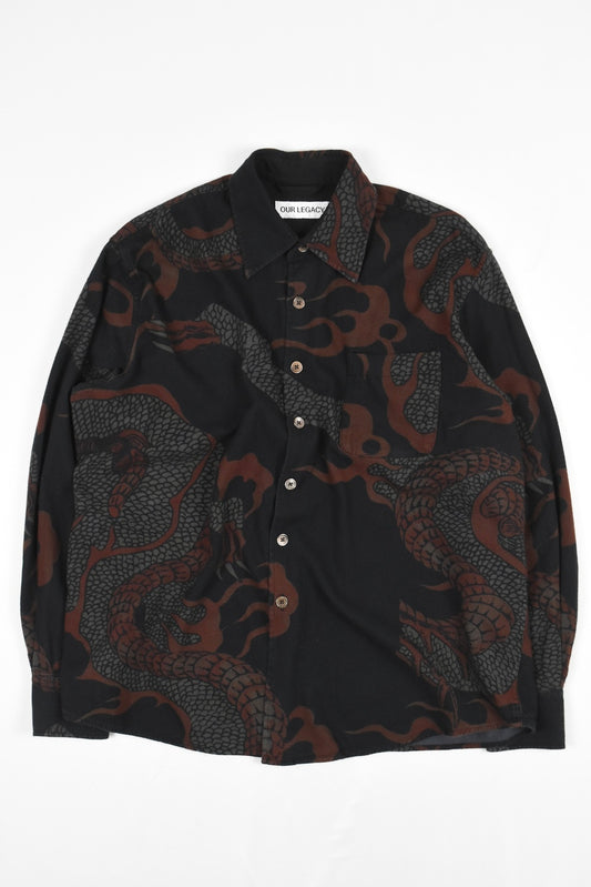 ABOVE SHIRT [Brown Abstract Snake Print]