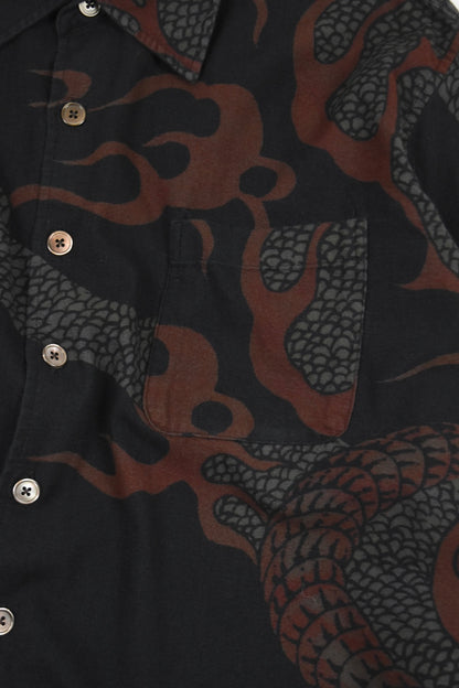 ABOVE SHIRT [Brown Abstract Snake Print]