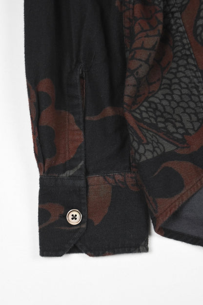ABOVE SHIRT [Brown Abstract Snake Print]
