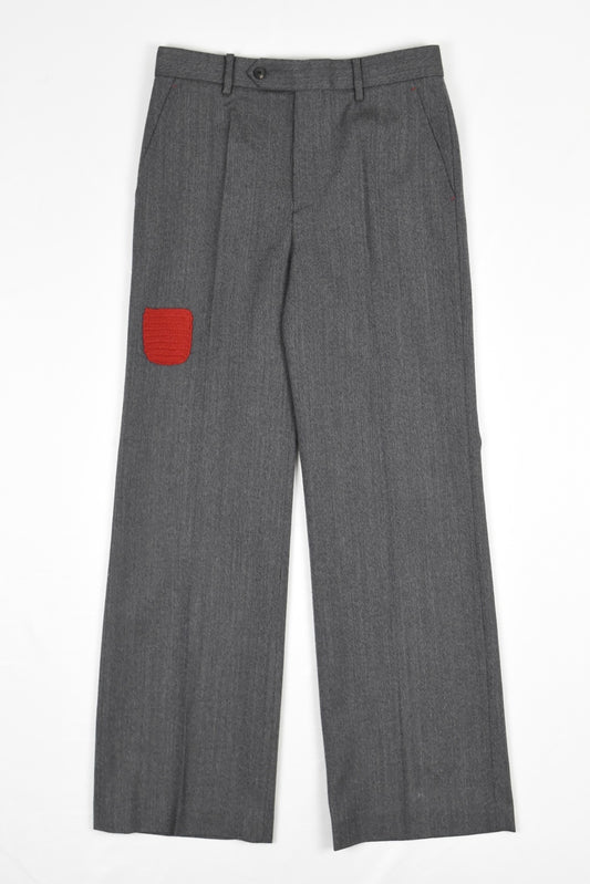 GREY SMALL POCKET CASUAL PANTS