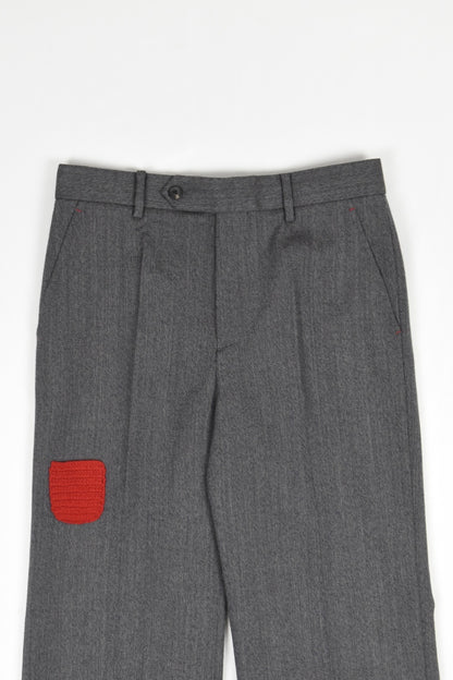 GREY SMALL POCKET CASUAL PANTS