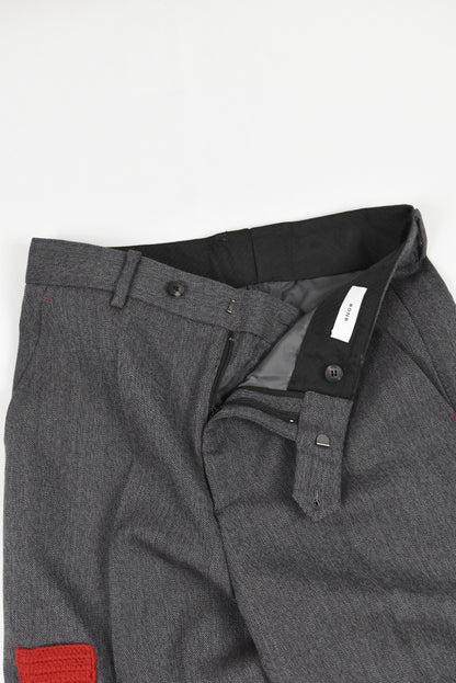 GREY SMALL POCKET CASUAL PANTS
