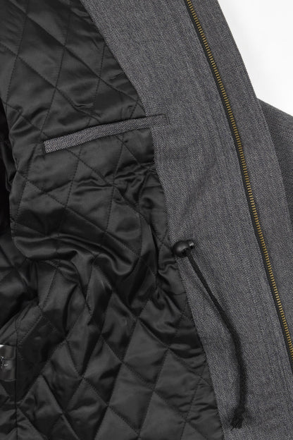 GREY PATCHWORK WOOL COAT