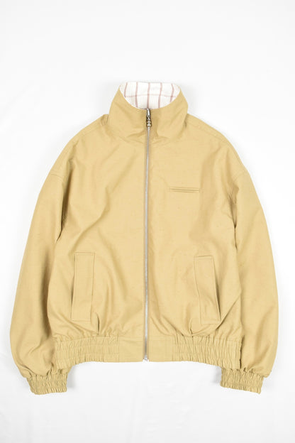 KHAKI COLLAR REVERSIBLE PLAID COAT