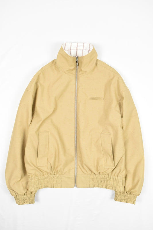 KHAKI COLLAR REVERSIBLE PLAID COAT