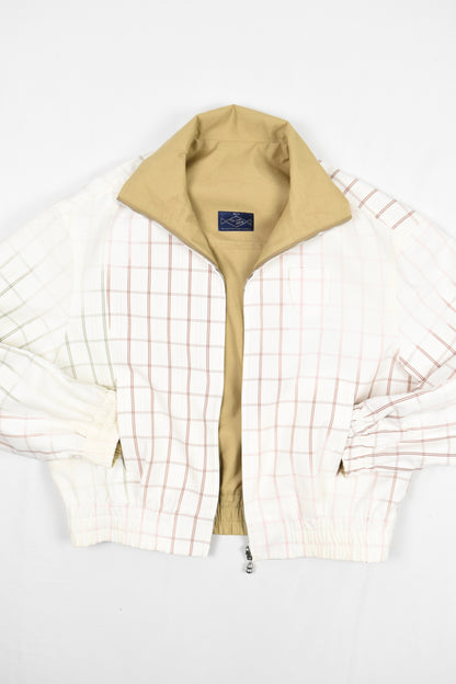 KHAKI COLLAR REVERSIBLE PLAID COAT