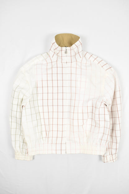 KHAKI COLLAR REVERSIBLE PLAID COAT