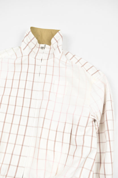KHAKI COLLAR REVERSIBLE PLAID COAT