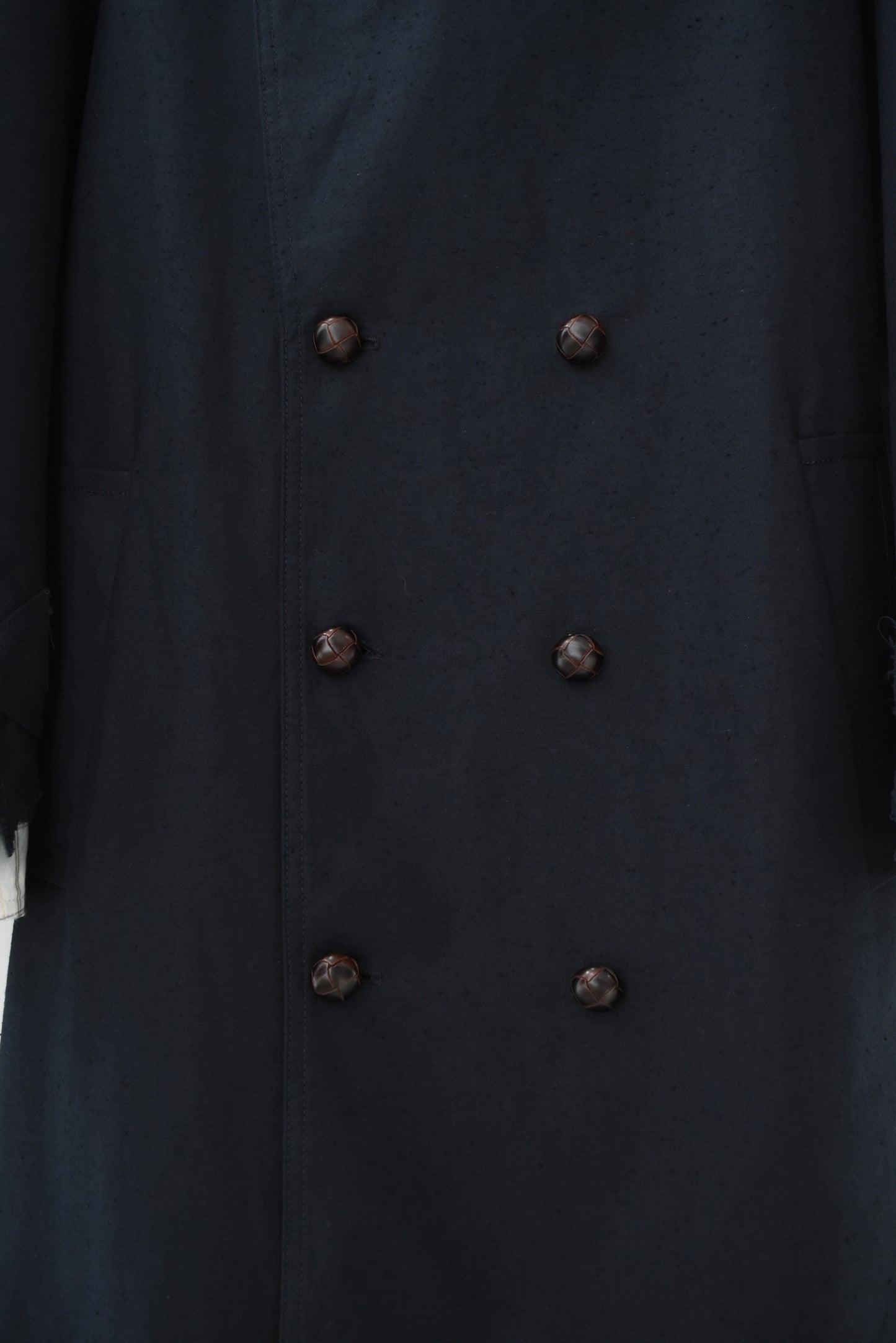 DARK BLUE PLAID TRENCH COAT