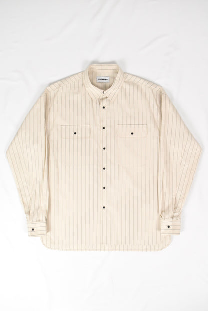 Boxy Fit Flap Pocket Shirt [OFF WHITE]