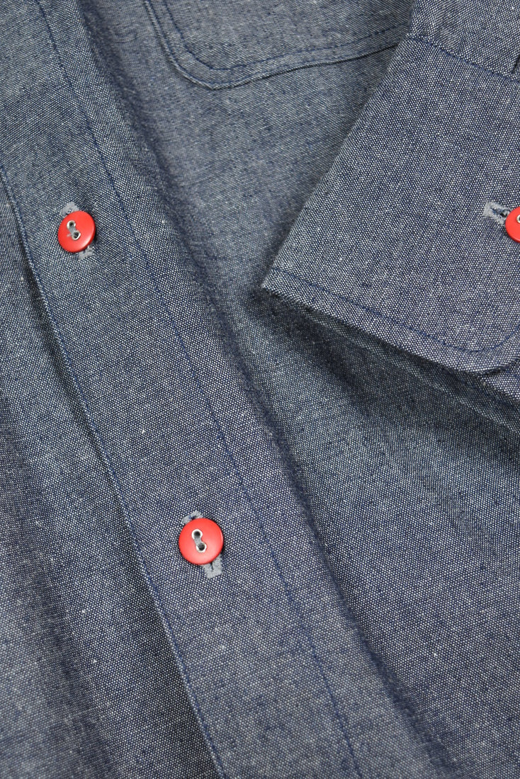 ARDEN BUTTON COLLARED SHIRT (Gray Indigo Chambray)