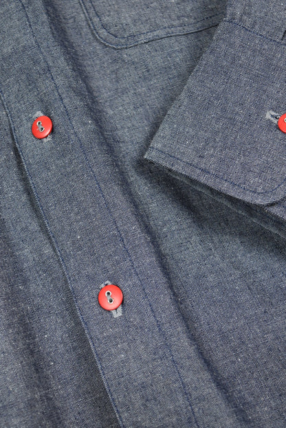 ARDEN BUTTON COLLARED SHIRT (Gray Indigo Chambray)